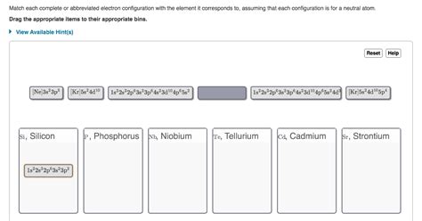 Solved Match Each Complete Or Abbreviated Electron Chegg Com