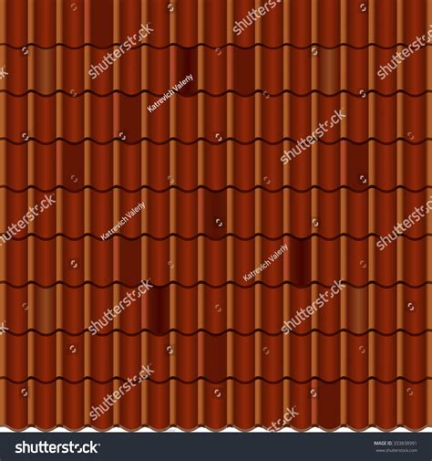 Red Corrugated Tile Element Roof Seamless Stock Vector Royalty Free