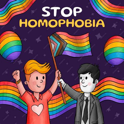 free vector hand drawn stop homophobia concept illustrated