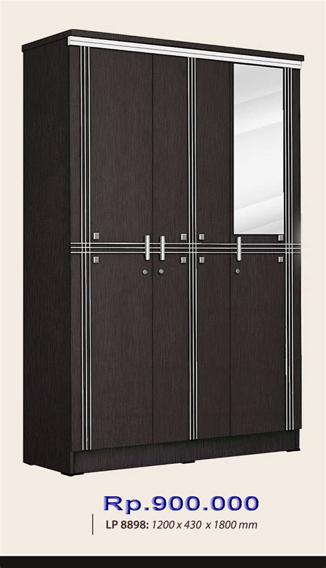 Lemari rak pakaian baju buku serbaguna tv 4 susun plastik mini t. Furniture Rumah Online: LEMARI PAKAIAN MINIMALIS 3PINTU ...
