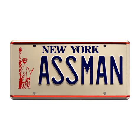 Seinfeld Cosmo Kramers Impala Assman Metal Stamped Replica Prop License Plate Walmart