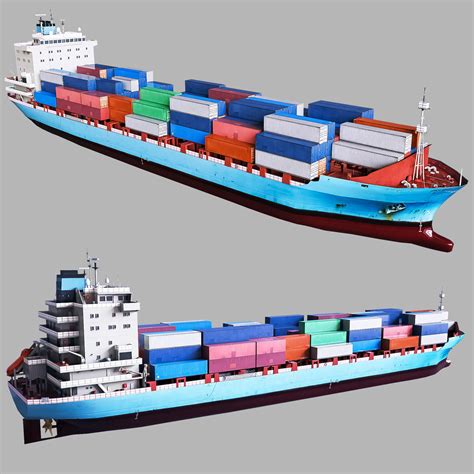 3d Asset Freighter Container Ship Cgtrader