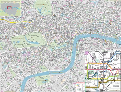 London Maps Top Tourist Attractions Free Printable City Street With Regard To London