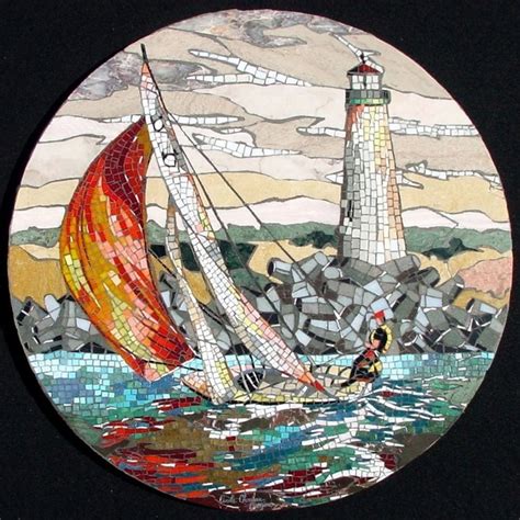 505 Sailboat with the Santa Cruz Lighthouse - Carole ...