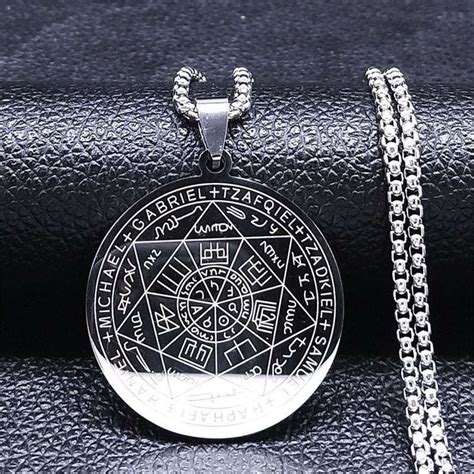 Seven Archangels Amulet Stainless Steel Necklaces Men Seal Of Solomon