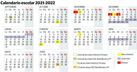 Calendario Escolar 2021 A 2022 Educacion Y Organizaciones Sindicales