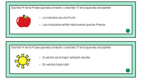 Tarjetas Para Diferenciar Hechos De Opiniones Orientacion Andujar