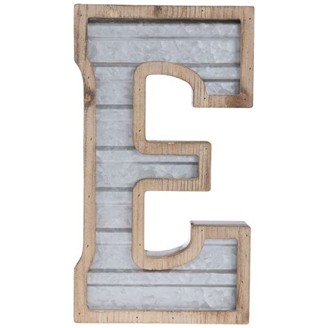 Ships in a business day with tracking. Galvanized Metal Letter Wall Decor - E | Hobby Lobby | 1282094