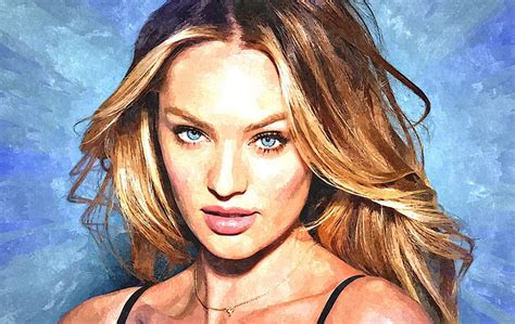 Candice Swanepoel Portrait Oil Painting Oil Painting Art Model