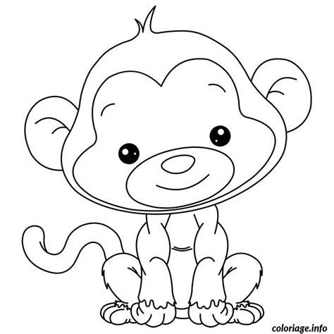 Coloriage De Bebe Singe Tout Mignon Dessin