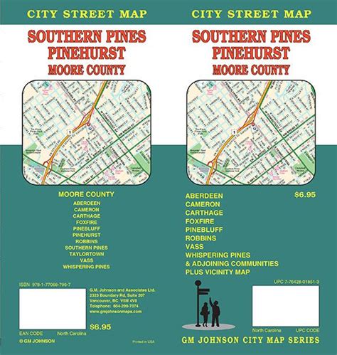 Southern Pines Pinehurst Moore County North Carolina Street Map