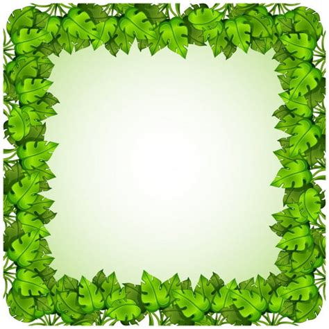 녹색 나뭇잎 프레임 디자인 Eps Uidownload
