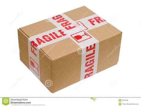 Fragile Package stock photo. Image of container, white - 3970138