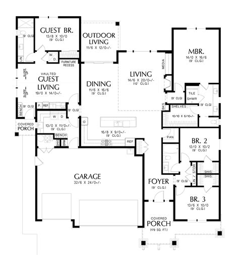 Craftsman Style House Plan 4 Beds 3 Baths 2601 Sqft Plan 48 1088