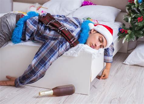 Man Suffering Hangover After Christmas Party Stock Photo Image Of Christmas Businessman