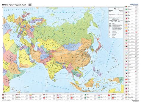 Azja- ścienna mapa polityczna (2018)