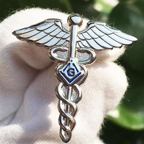 Medical Doctor Masonry Wings Snake Symbol Masonic Lapel Pin Bricks Masons