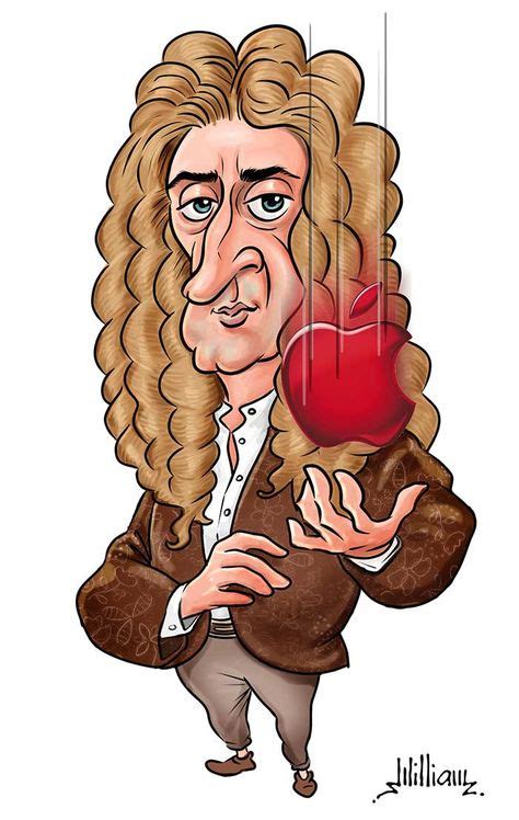 Isaac Newton Teaching History Desenhar Caricaturas Arte Da Ciência