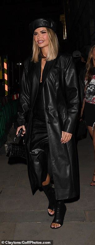 Chloe Sims Oozes Sex Appeal In All Black Leather Look As She Celebrates Brother