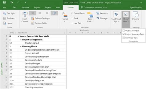 How To Create Summary Tasks And Subtasks In Project 2016 Dummies