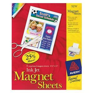 avery printable magnetic sheets inkjet printers 5 sheets 3270