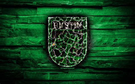 Download Wallpapers Austin Fc Burning Logo Mls Green Wooden