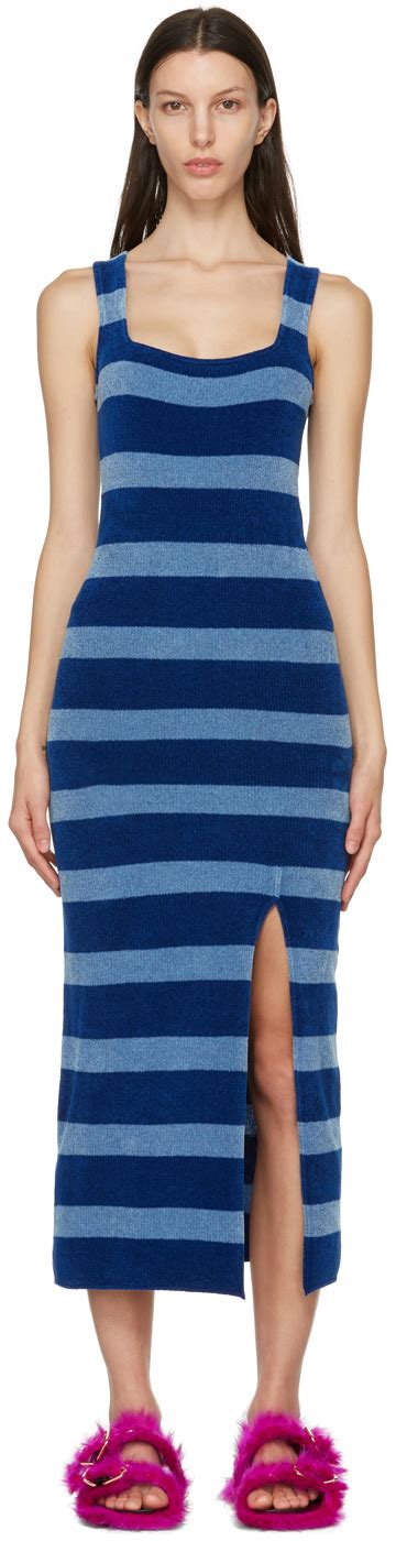 marni blue striped dress marni