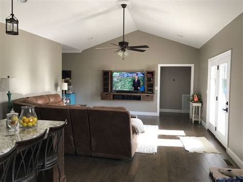 Greige can be warm or it can be cool. Sherwin Williams Mega Greige | Greige living room, Perfect living room, Hgtv living room