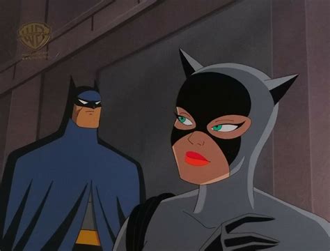 Batman Animated Series Original Cel Batman And Catwoman