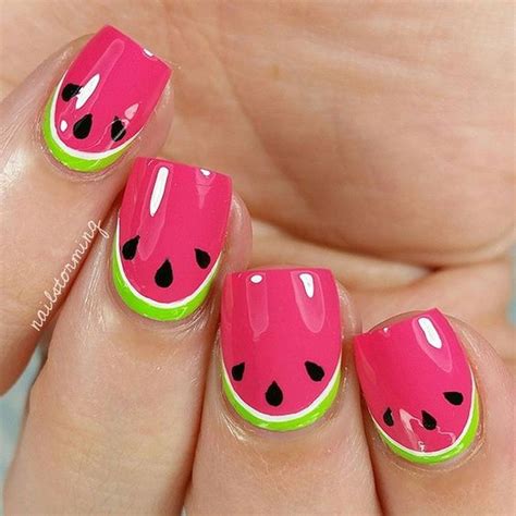 40 Cute Summer Nails Designs Ideas Watermelon Nail Art Watermelon