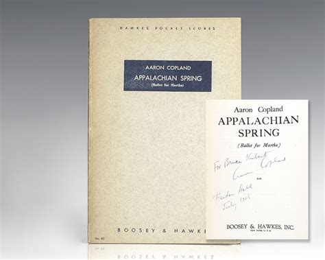 Aaron Copland Appalachian Spring First Edition Signed