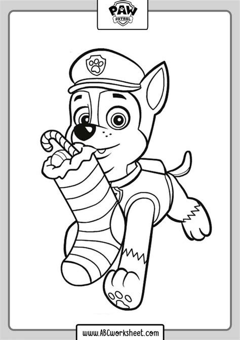 Chase Paw Patrol Drawings For Coloring Abc Worksheet