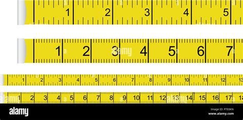Tape Measure Presets Centimeter With Inches And Centimeters Stock