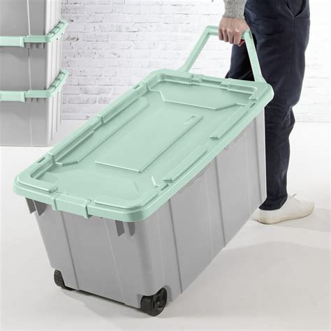 Sterilite 40 Gallon Wheeled Industrial Plastic Storage Tote Classic