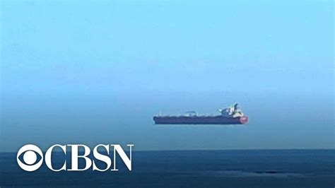 Optical Illusion Makes Huge Ship Appear To Float Youtube