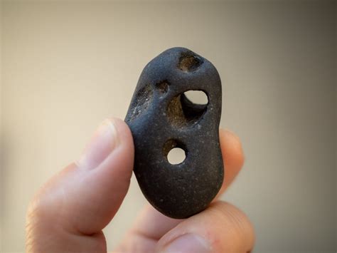 Black Hag Stone With Two Huge Holes From The Most Northern Etsy Hag