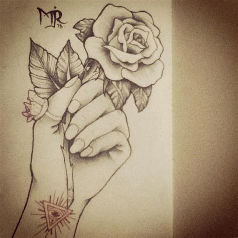Hand Holding A Rose Drawing At Getdrawings Free Download