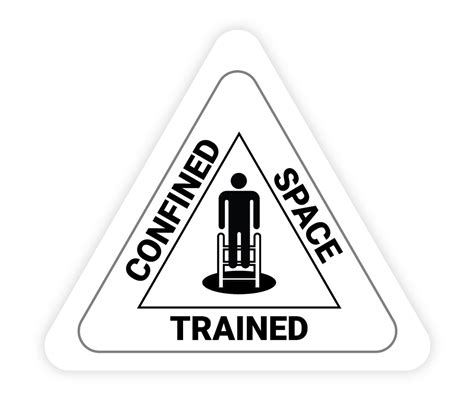 Confined Space Trained Triangle Hard Hat Sticker