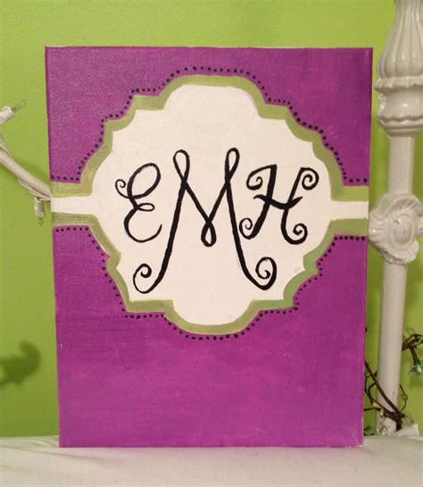 Diy Monogram Canvas With Acrylic Paints Diy Monogram Monogram Canvas