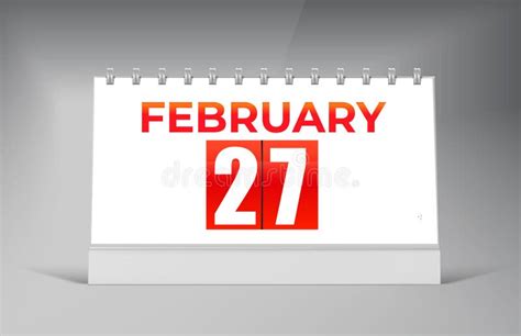 February 27 Desk Calendar Design Template Single Date Calendar Design