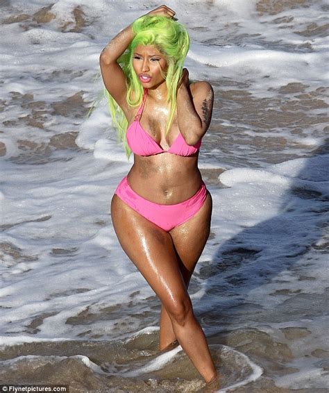 Check It Out A Bikini Clad Nicki Minaj Shows Off Her Shapely Behind On The Set Of Her New Video