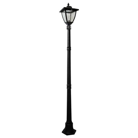 Nature Power Bayport 72 In Outdoor Black Solar Lamp Post With Super