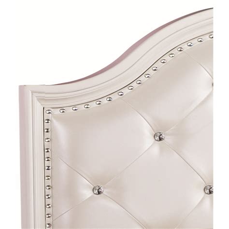 Legacy Classic Madison Full Upholstered Headboard With Rhinestones In White Wood 2830 4704