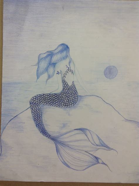 Mermaid Drawing Colored Pencil Mermaid Drawings Drawings Mermaid