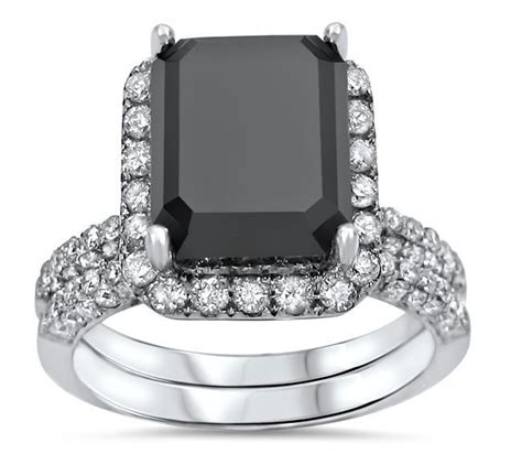 Looking for emerald cut engagement rings? 5.60ct Black Emerald Cut Diamond Engagement Ring Bridal ...