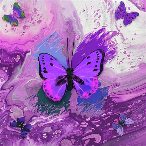 Purple Butterfly Painting By Kimberly Leclaire Fine Art America