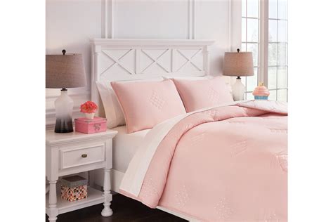 Lexann Pinkwhitegray Full Comforter Set From Ashley Luna Furniture