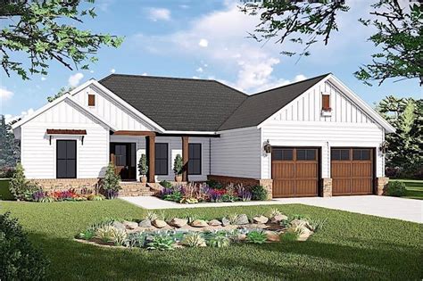Bedrm 1509 Sq Ft Country Craftsman Ranch Plan With Porch