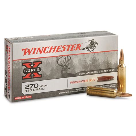 Super X 270 Cal Wsm Lead Free 130 Grain 20 Rounds 224230 270