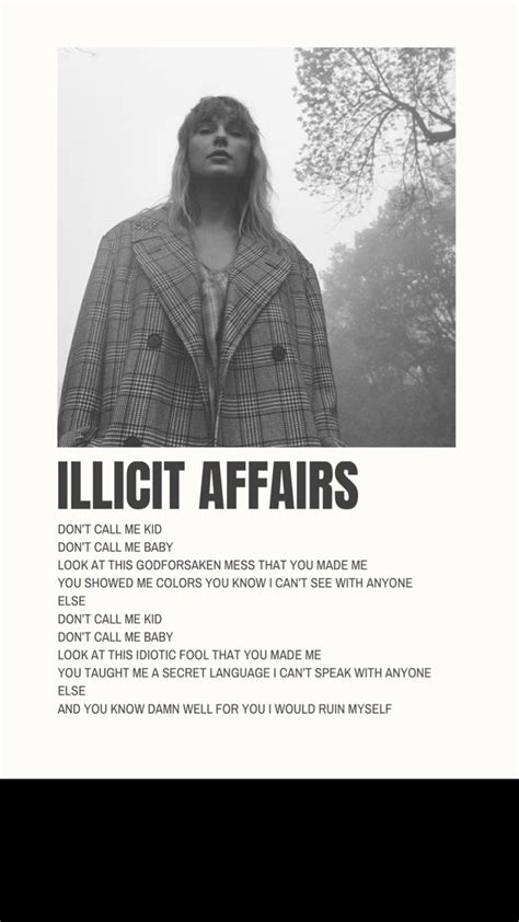 Illicit Affairs Song Poster Taylor Swift Lyrics Taylor Swift Songs Taylor Swift Posters